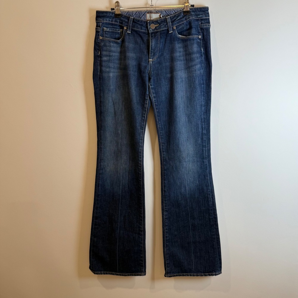 Paige Premium Denim Bell Bottom Flare Jeans Dark Wash Size 30